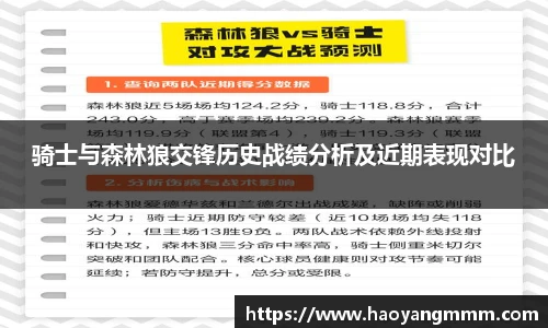骑士与森林狼交锋历史战绩分析及近期表现对比